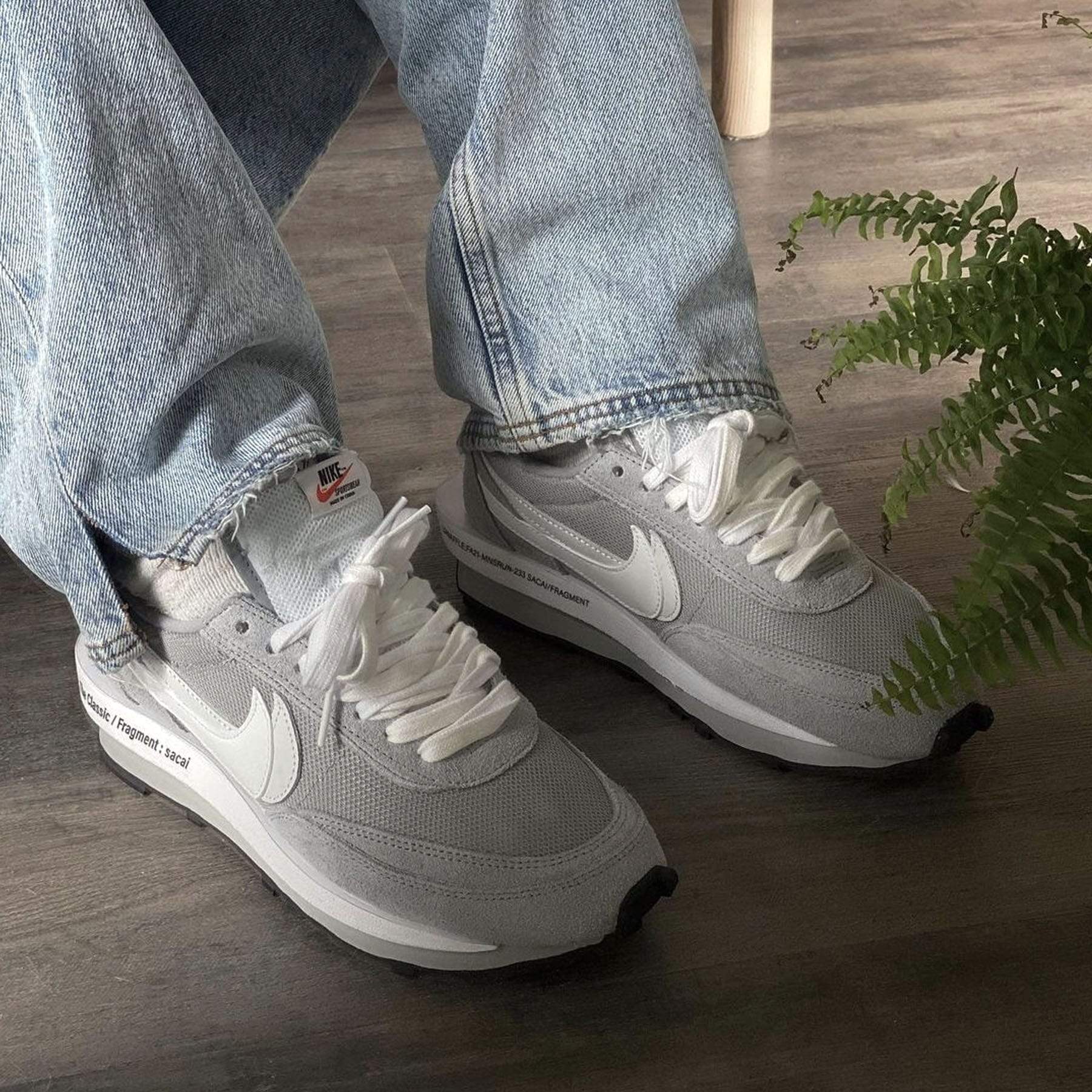 Nike LDV Waffle x Sacai x Fragment Design Light Smoke Grey - Image 7