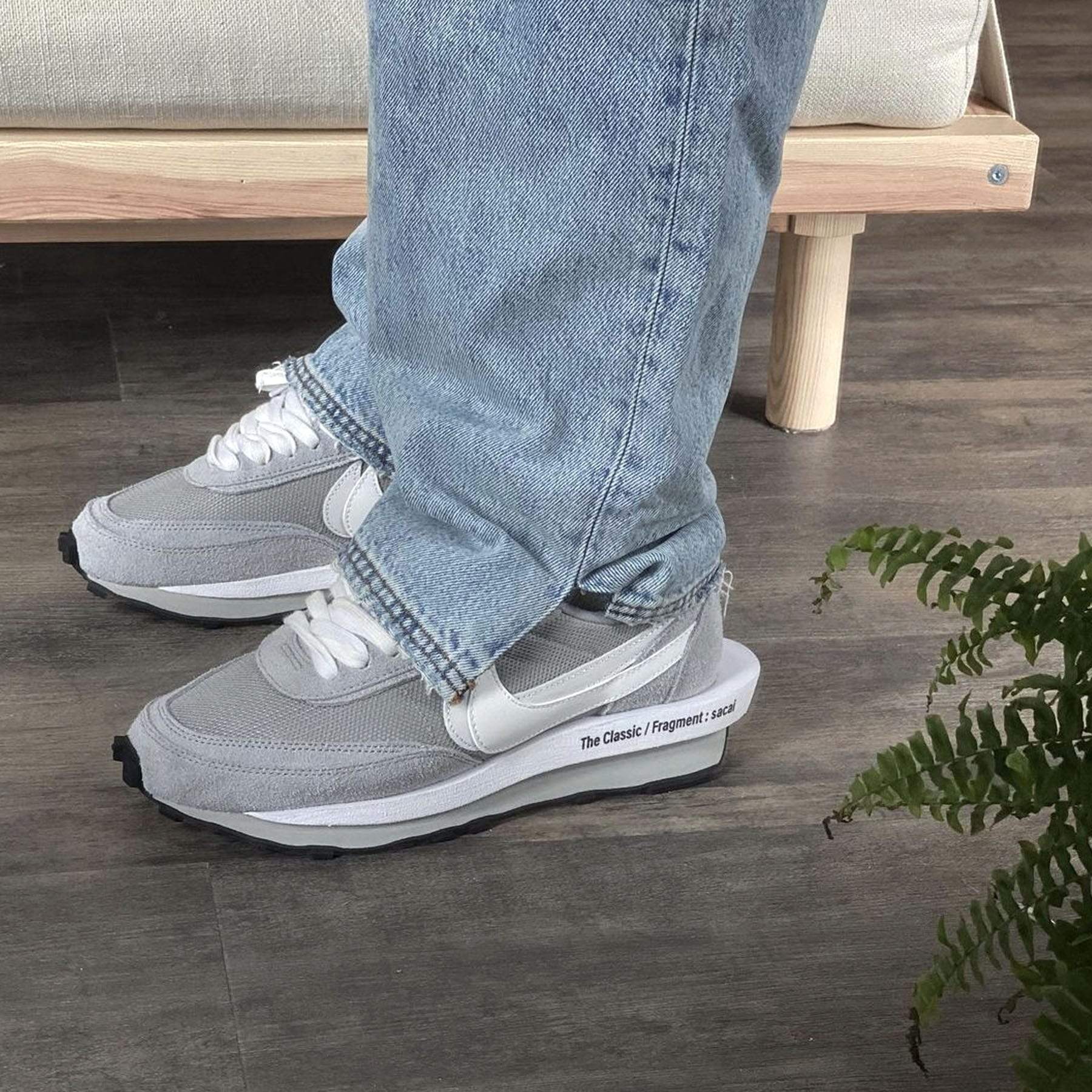 Nike LDV Waffle x Sacai x Fragment Design Light Smoke Grey - Image 8